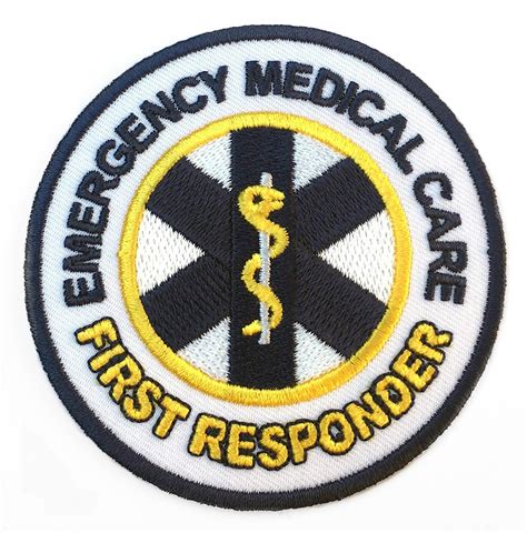 Premier Patches Emergency Medical Care First Responder Patch Embroidered Iron On Badge 3 Inch