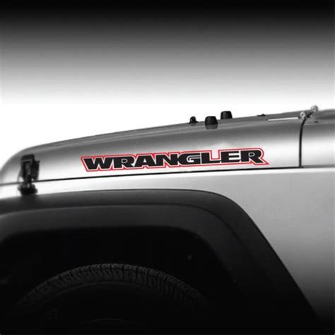 Jeep Wrangler 2 Color Outlined Hood Set Of 2 Jeep Decal Stickers