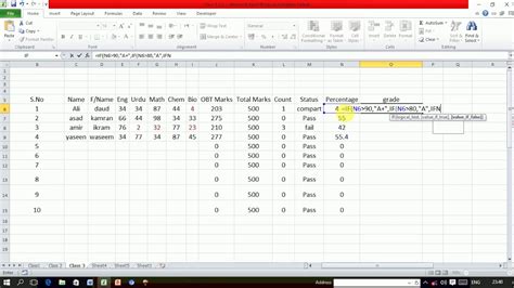Excel Class 6 Youtube