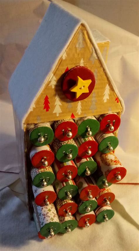 Upcycled Toilet Paper Tube Christmas Advent Calendar Hand Made By