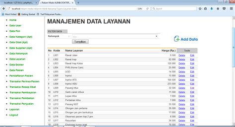 Sistem Informasi Rekam Medis Klinik Berbasis Web Dengan Php Mysql Dan