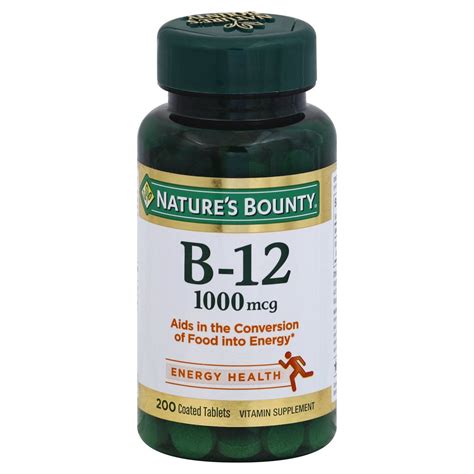 Nature Bounty B12 1000mcg Tablets Natures Bounty 200 Tablets Delivery