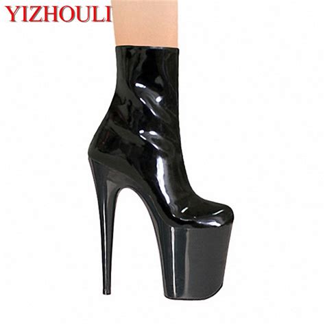 8 Inch Sexy Ankle Boots 20cm High Heeled Shoes Crystal Boots Platform