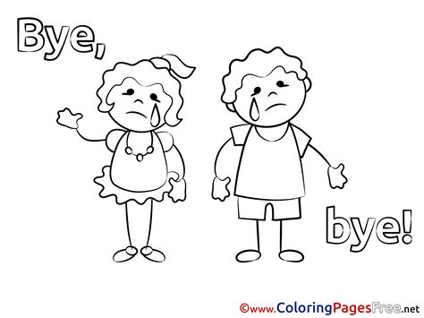 Goodbye Coloring Pages Free