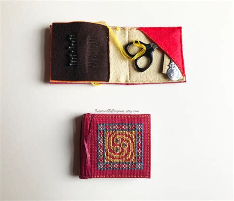 Handmade Needle Book With Cross Stitched Celtic Patterns And Etsy