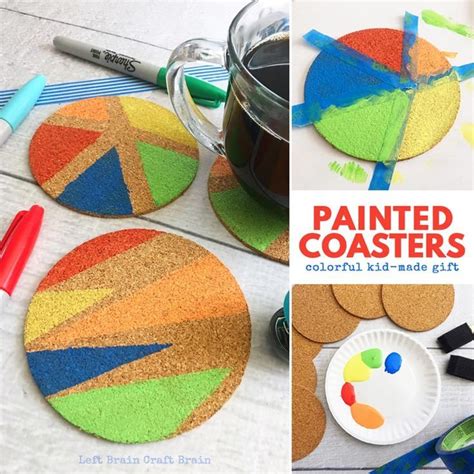 Homemade Ts How To Make Math Painted Coasters Kids Fathers Day