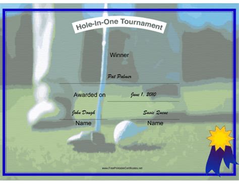 Become a better golfer now! The winner of a hole in one golf tournament or fundraiser ...