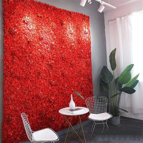 Flower Wall Panel Floral Backdrop Red Rose Flower Wall