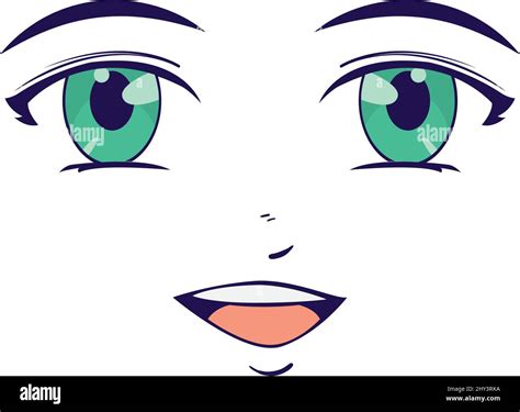 Smiling Anime Face Stock Vector Image And Art Alamy