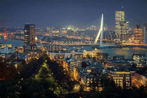 Rotterdam By Night Photograph By Martin Podt Fine Art America