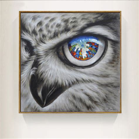 Cool Owl Canvas Painting Wall Art Abstract Modern Bird