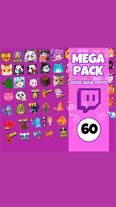 60 Cute Twitch Emotes Ultimate Pack 01 Emotes Para Streamers O Gamers