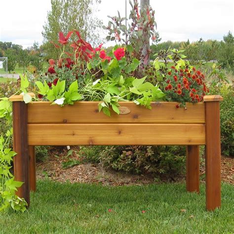 Gronomics Safe Stain Red Cedar Raised Planter Box At