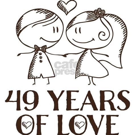49th Anniversary Couple Line Drawing Greeting Card 49th Anniversary
