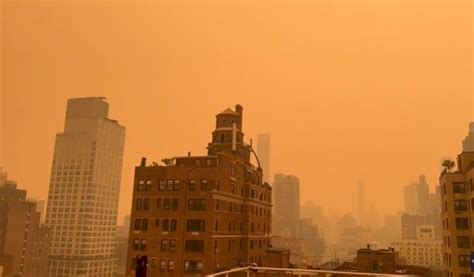 Nyc Sky Turns Orange As Wildfire Smoke Travels From Canada