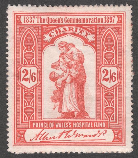 Great Britain 1897 Qv 2sh6d Commemoration Charity Stamp British