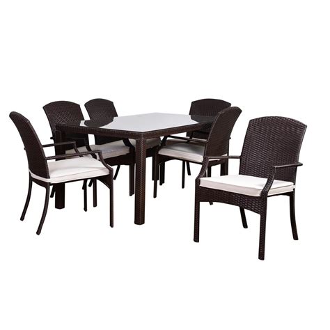 Sunjoy Montreal 7-Piece Patio Dining Set with Wheat Cushions-L ...
