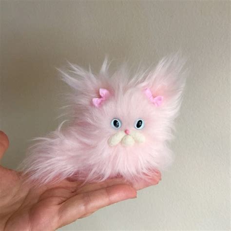 Floof The Fluffy Pink Cat Made To Order Etsy Uk