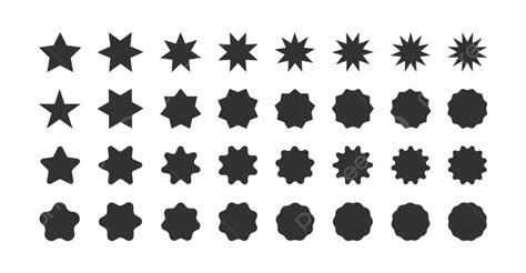 Abstract Shape Set Vector Art Png Set Of Star Shapes Polygonal