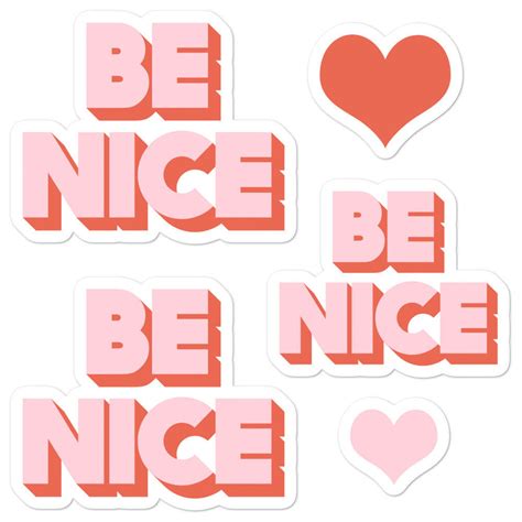 Be Nice Stickers Variety Pack Etsy