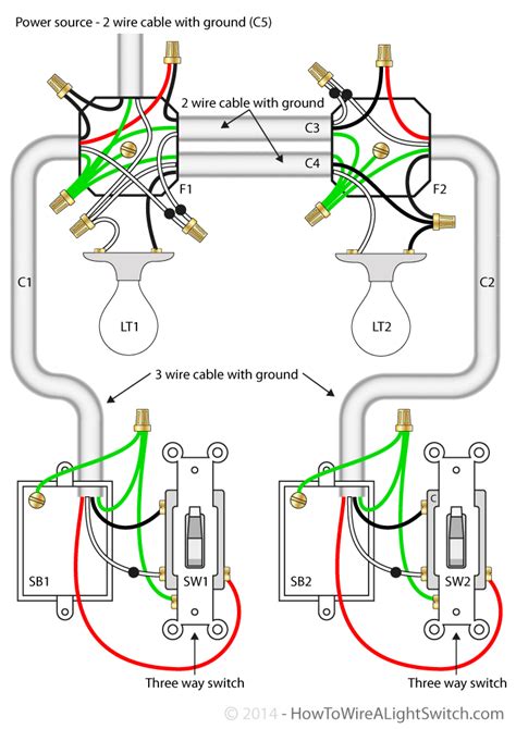 2 lights 2 switches 1 power source. Diagram Of Wiring Two Lights To One Switch