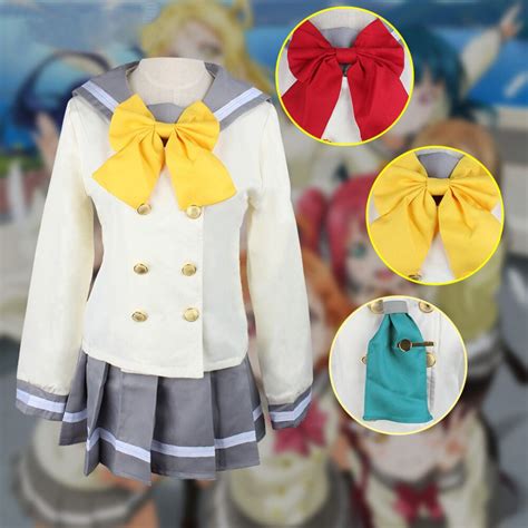 New Anime Love Live Sunshine Cosplay Costume Aqours School Uniforms Kurosawa Ruby Sailor Suit