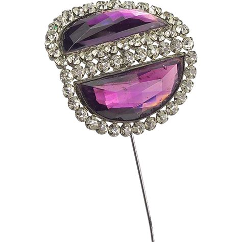 Vintage Huge Amethyst Glass Hat Pin From Vininghill On Ruby Lane