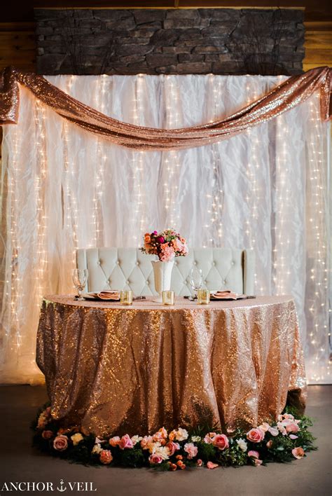 Sweetheart Table Rose Gold Details Rolling Hill Farm Charlotte Nc