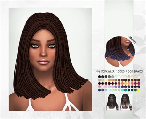 Sims 4 Hairs Miss Paraply Nightcrawler Hair Coco Braid