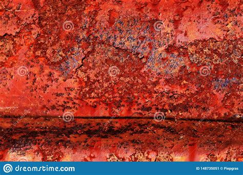 Detailed Close Up Texture Of Brown And White Rusty Metal Surfaces In