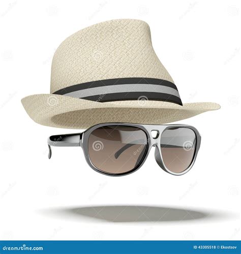White Hat With Sunglasses Stock Illustration Illustration Of Accessory 43305518