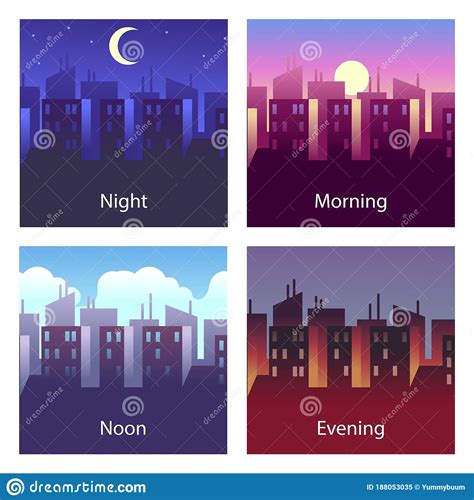 Morning Noon Night Stock Illustrations 221 Morning Noon Night Stock