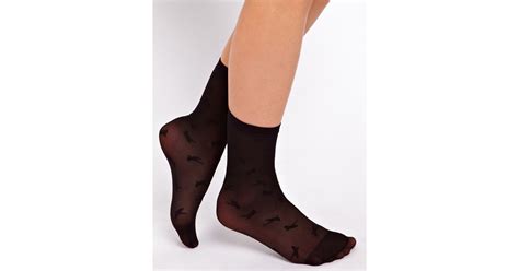 Asos Swallow Print Ankle Socks In Black Lyst