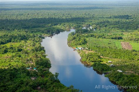 Overflightstock™ Along The Pomeroon River Charity Guyana Aerial Stock