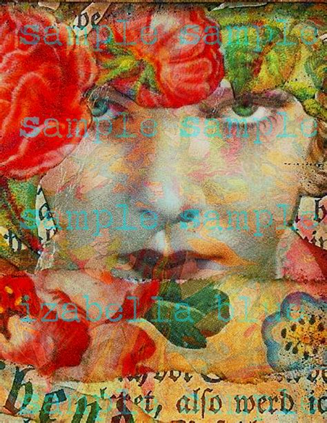 Mixed Media Collage Beautiful Victorian Woman Portrait Mixed Etsy In