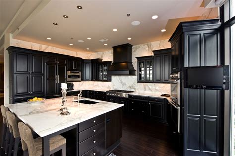 Most kitchen cabinet businesses, whether home improvement stores or custom builders, offer a design consultant service. 22+ Black Kitchen Cabinet Designs, Decorating Ideas ...