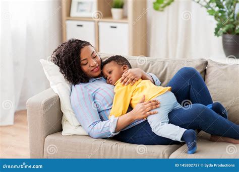Happy African American Mother With Baby At Home Stock Image Image Of
