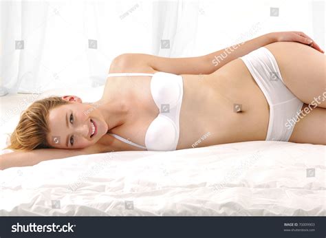 Sexy Underwear Woman Lying On Bed Stock Photo Shutterstock