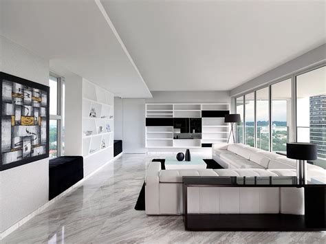 ultra modern sky condo interior design black white schemes modern black