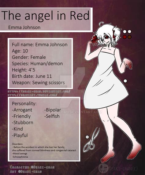 Creepypasta The Angel In Red New Ref Sheet By Deaki Chan On