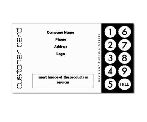 free punch card template