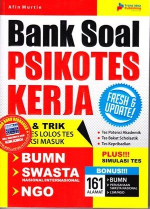 Psikotes adalah salah satu tahapan seleksi kerja. Jual Beli DIREKOMENDASI!!! Buku BANK SOAL PSIKOTES | Bukalapak.com