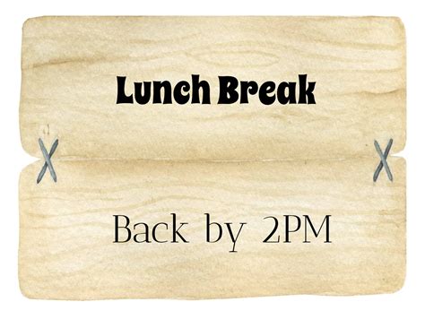 Free Editable And Printable Out To Lunch Sign Instant Download