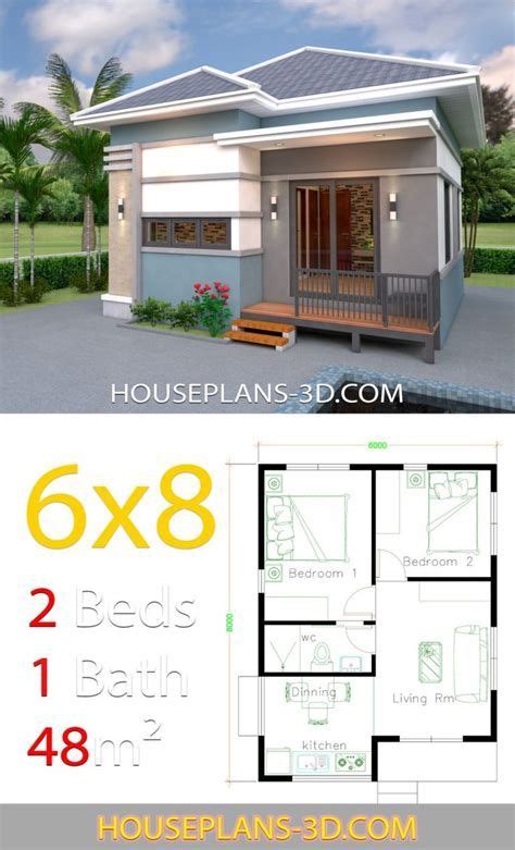 Simple House Plans 6x7 With 2 Bedrooms Hip Roof House Plans S Small