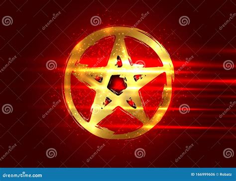 Pentagram Blood Red Runic Spell Circle Satanic Sign Magic Casting