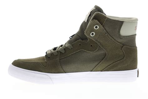 Supra Vaider 08044 370 M Mens Green Suede High Top Lace Up Skate Sneak