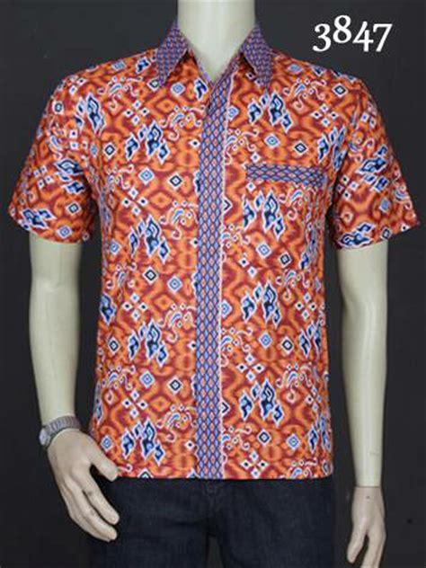 Jual Baju Batik Pria Motif Batik Mega Mendung Bahan Katun Harga Murah