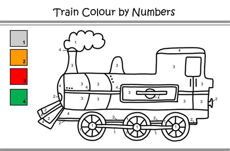 Color By Number Worksheets Vehicles