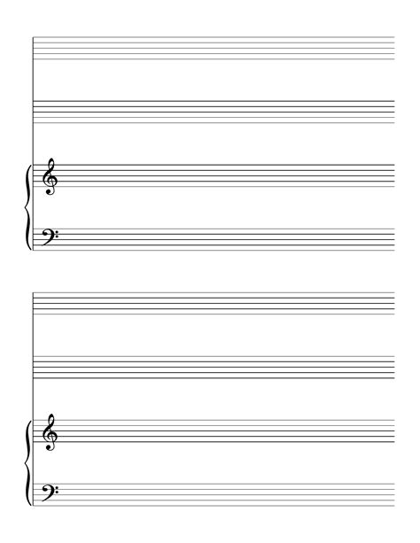 2 Systems Of 2 Staves And Piano Music Paper Free Download