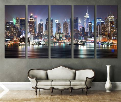 New York Cityscape Canvas Print Wall Art Multi Panel By Zellartco